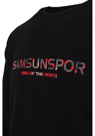 Resim Samsunspor Baskılı Bisiklet Yaka Siyah Sweat Siyah 