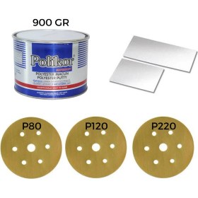 Resim Polikor Süpersoft Polyester Çelik Macunu 900 gr Uygulama Seti 