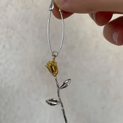 Resim Şık Minimalist Moda Kağıt Klipsi Kolye Gül Stili Küpeler Tatil Anma Hediyesi Parti Aksesuarı 