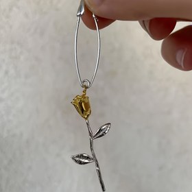 Resim Şık Minimalist Moda Kağıt Klipsi Kolye Gül Stili Küpeler Tatil Anma Hediyesi Parti Aksesuarı 