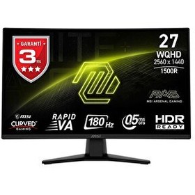 Resim MSI MAG 274CQF 27" 2560x1440 180Hz 0.5 ms HDMI DP Adaptive Sync Curved 1500R Gaming Monitor 