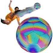 Resim Yansıtıcı Futbol Işıklı Futbol Topu Gece Açık Hava Sporları Parlayan Standart Futbol Beden 4 Erkek Çocukları, Çocuk Eğitimi Çok Renkli 