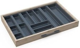 Resim tify Mutfak Çekmece Içi Düzenleyici, Kaşıklık 74Cm X 48Cm Yanlar Ve Boydan 4Cm Kesilebilir, Antrasit 