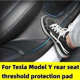 Resim Xuweiwei Tesla Model Y Arka Koltuk Koruyucu 2li Set Suni Deri Çizilmeye Dayanıklı 