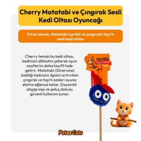 Resim PetzzCats Cherry Matatabi ve Çıngırak Sesli Kedi Oltası Oyuncağı Mavi 42 Cm 