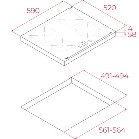 Resim Teka - Ibc 64110 Ssm Bk - Ankastre Cam Seramik Indüksiyonlu Ocak - 7400 W - Siyah - 59 cm - 112520051 