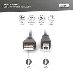 Resim Digitus Assmann AK-300105-018-S USB 2.0 Bağlantı Kablosu 