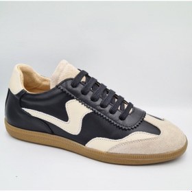 Resim Mammamia D25ka-7155 Siyah Bej Renk Hakiki Deri Kadın Günlük Casual Sneaker Siyah 