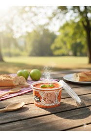 Resim Karton Bardak Bencup Karton Çorba Kasesi, 16 oz (473 ML ), Şeffaf Kapaklı, 25 Adet - Paket Servis İçin Sızdırmaz 