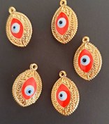 Resim ella'nın çarşısı Nazar Boncuklu Kırmızı Göz Kolye Ucu. Çift Taraflı 