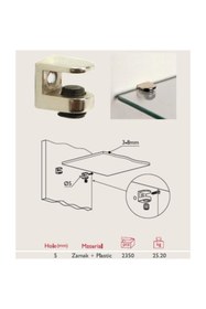 Resim Gürçay Gürcay Sıkıştırmalı Cam Raf Pimi 5mm Vidalı (4 Adet) 