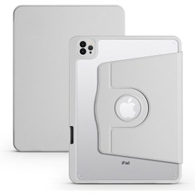 Resim CONSTRAİN iPad Air 11 2025 M3 Kılıf Zore Termik Kalem Bölmeli Dönebilen Standlı Kılıf - Gri 