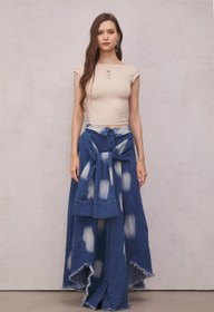 Resim Lara Batik Bağcıklı Uzun Etek - M 