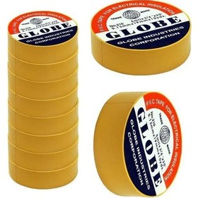 Resim Globe İzole Bant Sarı 10'lu Paket Pvc Elektrik Izolasyon Bandı 