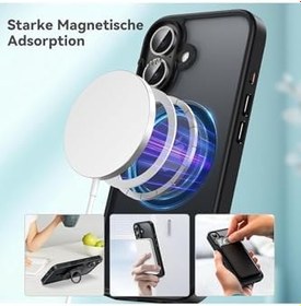 Resim iPhone 16 için MagSafe İle Uyumlu M.TK moveteck Plus Kılıf Mat Şarj Özellikli Darbe Önleyici Hassas Butonlu Renkli Yumuşak Kenar 