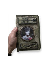 Resim Atatürk Kocatepe İsimlik - Kamuflaj Ajanda Uyumlu - 4cm X 12 Cm Haki 