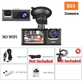 Resim 3 Kamera Araba Dvr'ı 1080p Video Kaydedici Wıfı Araç Kamerası Araba İçin Ön Ve 64g 2 Camera No Wıfı 