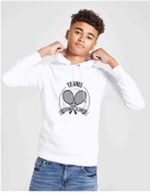 Resim 92076074 Tennis Spor Baskılı Unisex Çocuk Kapüşonlu Beyaz Sweat 