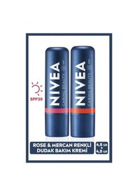 Resim Rose Renkli Nemlendirici Dudak Bakım Kremi Ve Mercan Dudak Bakım Kremi 4,8gr Spf30, Allık Etkisi 
