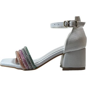 Resim Onlo Ayakkabı Ma.721 Gümüş Bantlı Taşlı Kız Çocuk Ayakkabı Gümüş 