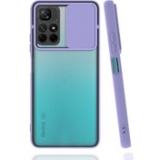 Resim Xiaomi Poco M4 Pro 5G Kılıf Kamera Kapatmalı Lensi Case Lila 