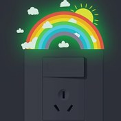 Resim Anahtar için Karanlıkta Parlayan Gökkuşağı Sticker - Kolay Uygulanır, Yatak Odası, Oturma Odası & Koridor için Çıkarılabilir Dekor, Atmosfer Güzelleştirme, Dekoratif Duvar Stickerları 