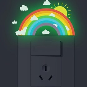Resim Anahtar için Karanlıkta Parlayan Gökkuşağı Sticker - Kolay Uygulanır, Yatak Odası, Oturma Odası & Koridor için Çıkarılabilir Dekor, Atmosfer Güzelleştirme, Dekoratif Duvar Stickerları 