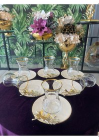 Resim Paşabahçe Pandoranin Kutusu 6 Li Hedi Yeli K Çeyi Zli K Kelebekli Çay Seti Krem 