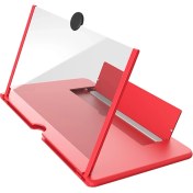 Resim GongtuShop Kırmızı Stil D Telefon Ekran Büyüteç Amplifikatör Katlanır Tasarım Hd Video Büyüteç Film Izle Akıllı Telefon Braketi Tutacağı (Yurt Dışından) 