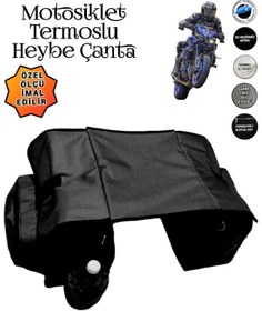 Resim SEVBAGS MOTOSİKLET HEYBE ÇANTASI TERMAL TERMOSLU CEPLİ SİYAH 
