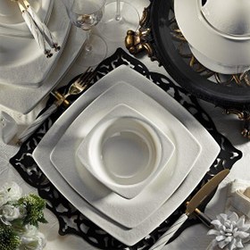 Resim Kütahya Porselen 955921 Altın Yaldız 62 Parça 12 Kişi Yemek Takımı 