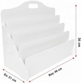 Resim Carry Montessori 4 Raflı Ahşap Mini Kitaplık -Çocuk Odası Kitaplık (Beyaz) 