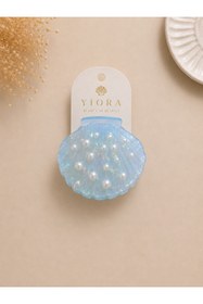 Resim yiora Premium seri İthal Asetat Kemik İstiridye Kabuğu İnci Detaylı Küçük Boy Kaydırmaz Mandal Toka 