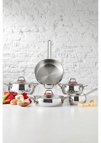 Resim Karaca Şile İndüksiyon Tabanlı 8 Parça Çelik Tencere Seti 