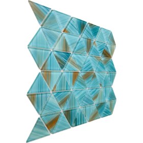 Resim MozaiKristaL Mutfak Tezgah Arası, Havuz, Sauna, Spa ve Yaşam Alanlarının Tüm Yüzeyleri Için Üçgen Açık Turkuaz Kristal Cam Mozaik. Cam Ebatı: 48 Mm. File Ölçüsü: 30X30CM. (1 Kutu=11 File=1m2 Fiyatıdır ) 