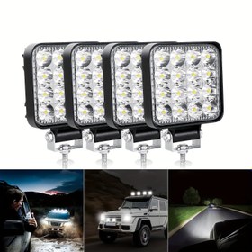 Resim 2/4 Adet Mini Ultra İnce LED Çalışma Işık Çubuğu 8.38cm Beyaz 6500k LED Pod'lar Off Road Spot Flood Işın Traktör Kamyon SUV ATV Ekskavatör 12V 24V Sürüş Sis Farları, Pilsiz 
