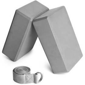 Resim Fortunelane 2 Adet Eva Blok & 1 Yoga Kayışı - Pilates & Meditasyon Dostu 