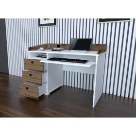 Resim Decomech Mobilya Wes 3 Çekmeceli Çalışma Masası Beyaz-Çırağan 