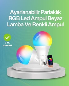 Resim 9 Watt Beyaz Işık Ve Renk Ayarlı Akıllı Led Ampul Siyah 