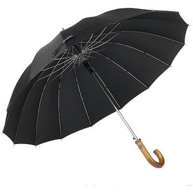 Resim Marlux Siyah Ekose Ahşap Saplı 16 Çelik Telli Premium Lüks Erkek Baston Şemsiye M21marmpr1025r002 - Siyah Siyah Siyah - Siyah 