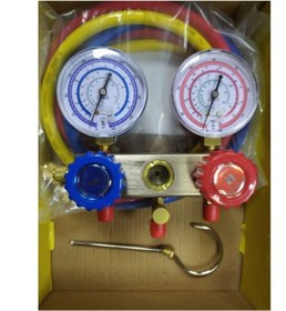 Resim Genel Markalar Ikili Manifold Gaz Saati R22 R134 R410 3 Adet 90cm Hortum - 
