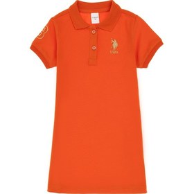 Resim U.S. Polo Assn. Kız Bebek Nar Çiçeği Polo Yaka Kısa Kol Basic Örme Elbise 50306333-VR039 