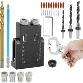 Resim Betty Becky Siyah 15 Derece Açı Ağaç Işleme Delme Bulucu Ağaç Işleme Eğik Sabit Kit (Yurt Dışından) 