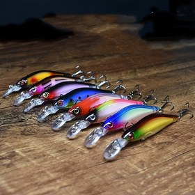 Resim 8 Adet Batan Minnow Balıkçılık Yem Seti 7.98cm/0.22oz Wobblers Crankbaits Yapay Sert Yem Kiti Levrek Karp Balıkçılık Yemi Pesca 