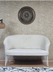 Resim Zafir İkili Teddy Beyaz Boyalı Telli Ayak Çay Seti Koltuk İkili Berjer , Balkon, Salon, Ofis Krem 