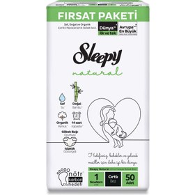 Resim Sleepy Natural Fırsat Paketi Bebek Bezi 1 Yenidoğan Numara 50 Adet - Standart / Standart 
