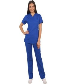 Resim Doktor . Hemşire Kadın Forma Saks Mavisi Yarasa Takım 