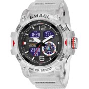 Resim Hanyang Beyaz Smael Spor Izle Erkekler Alarm Kronograf Saat Kronometre LED Tarih-Gün Ikili Zaman Dilimi Su Geçirmez 5bar Askeri Erkek Saatleri 8007 (Yurt Dışından) 