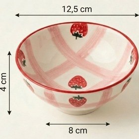Resim 4 Lü Seramik Oval Kahvaltılık Sosluk Reçellik Sunumluk Kase Seti Çilek Serisi Mıt1331 Beyaz - Kırmızı 