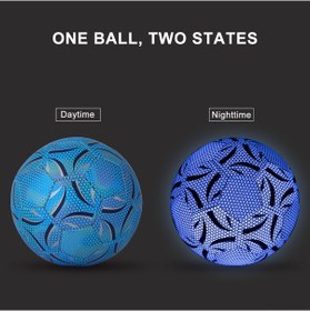 Resim Wezone Gece Parlayan Yansıtıcı Futbol Topu - İç Ve Dış Saha Antrenmanları İçin Mavi 